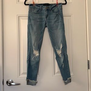 Francescas Cropped Distressed Fitted Jeans sz. 26